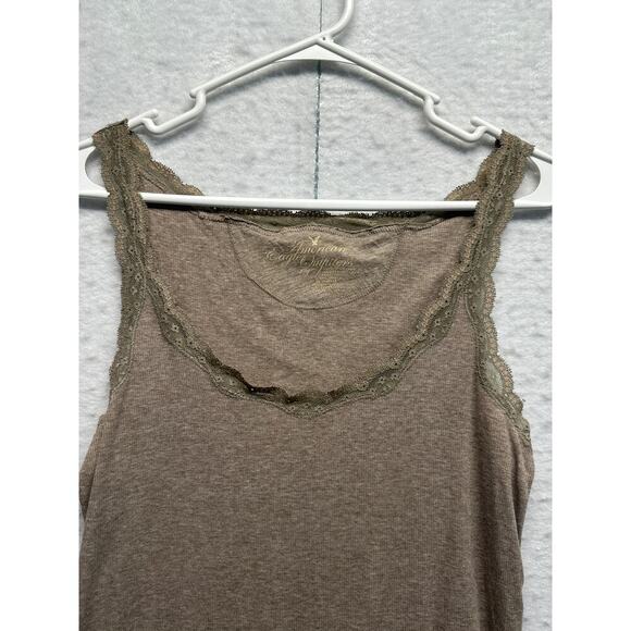 American Eagle Outfitters Brown Lace Trim Tank Top - Picture 3 of 8